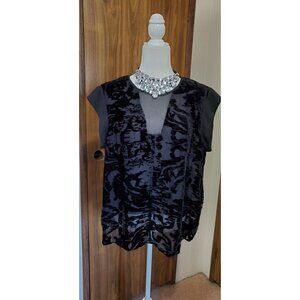 SIMPLY VERA BLOUSE BLACK SLEEVELESS POLYESTER  SIZE XL
